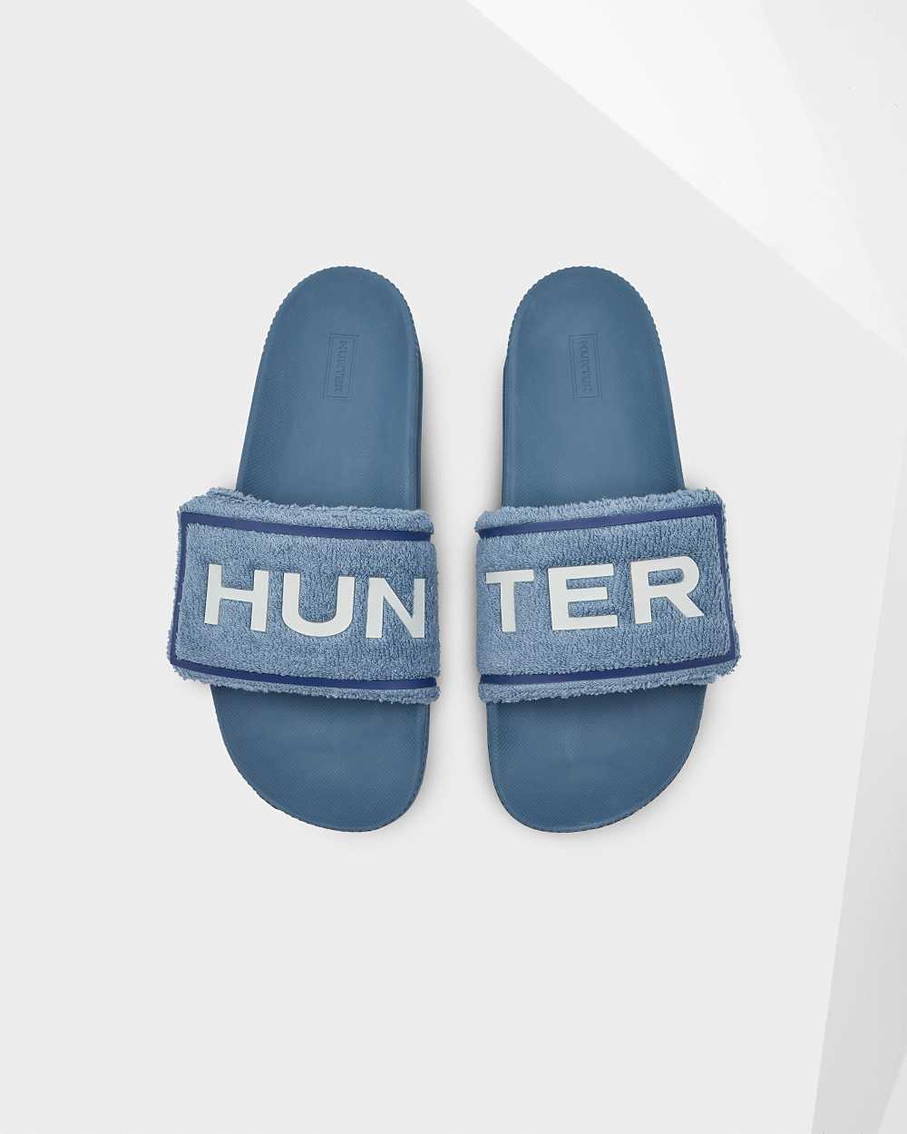 Pantuflas Hombre - Hunter Original Terry Towelling Logo Adjustable Azules - SRYVQP-035 - Azules